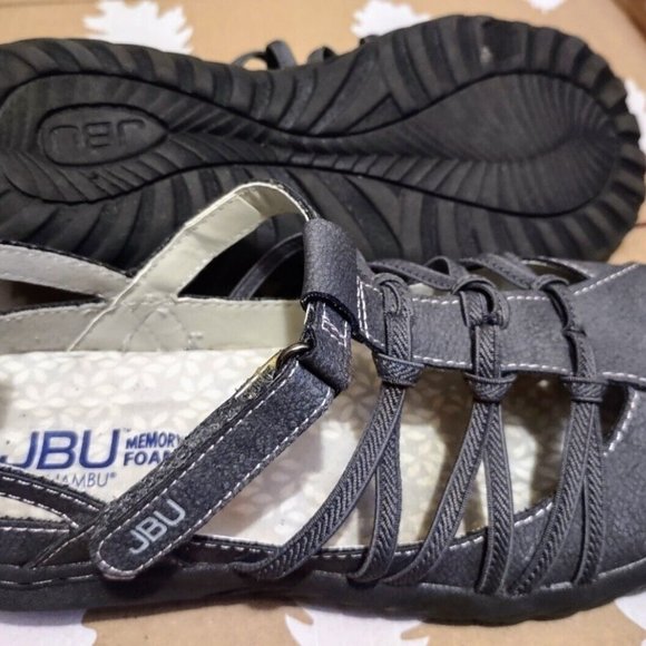 JBU by Jambu Juliet Flats Leather Dove Gray Adjustable Oxford Shoe 6 Like New - Picture 5 of 11